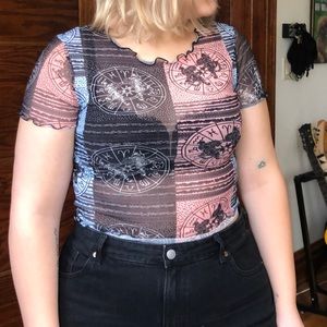 Urban Outfitters graphic zodiac mesh t-shirt